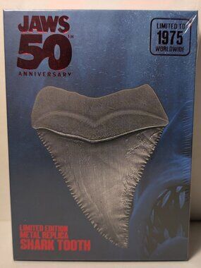 Jaws 50th Anniversary Shark Tooth Medallion Official Collectible Metal Figurine